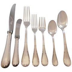 Rubans by Christofle France Silverplate Flatware Set 12 Service Dinner 92 Pieces