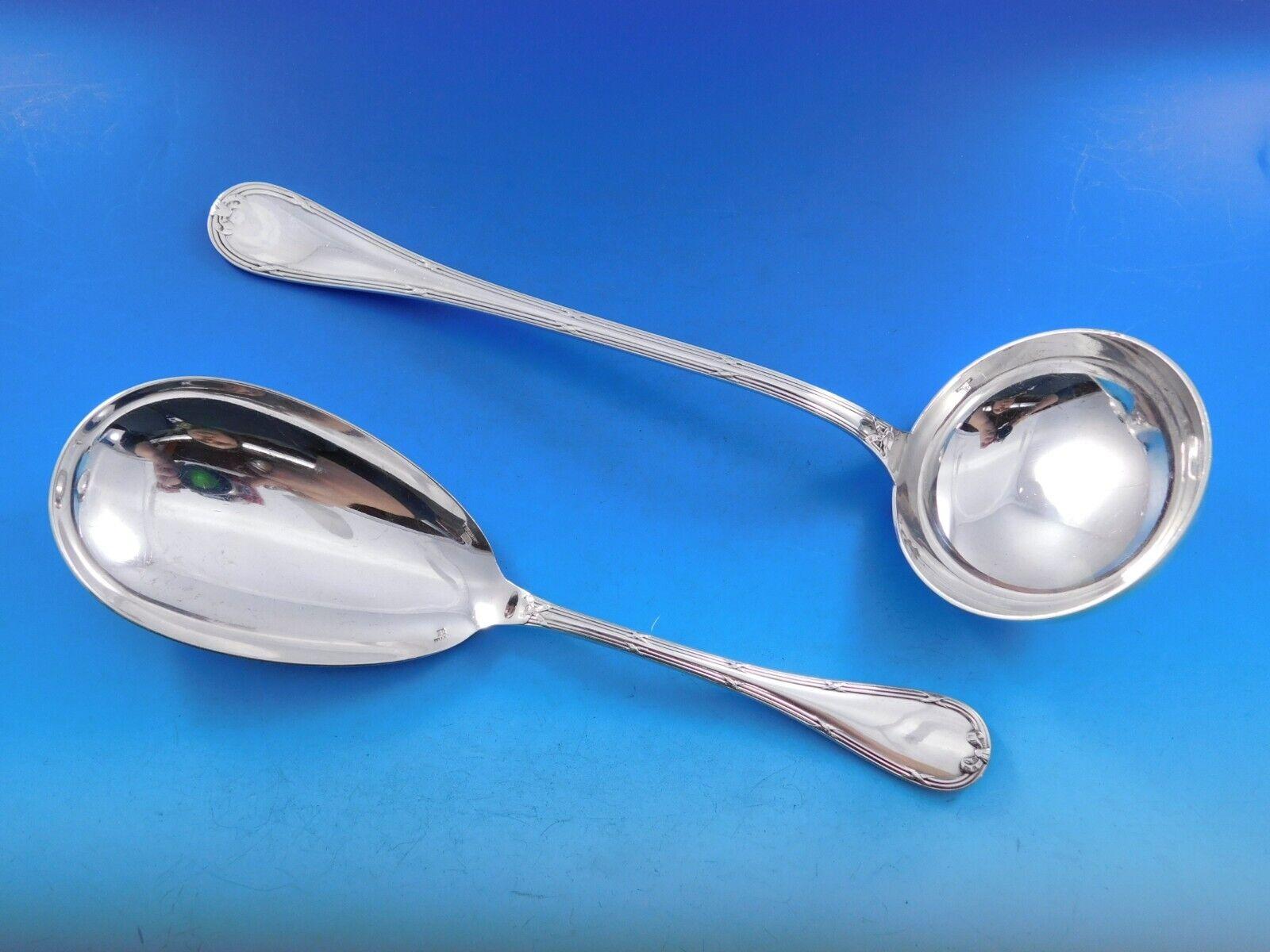 Silver Plate Rubans by Christofle Silverplate Flatware Service Set 102 pcs France Dinner Size