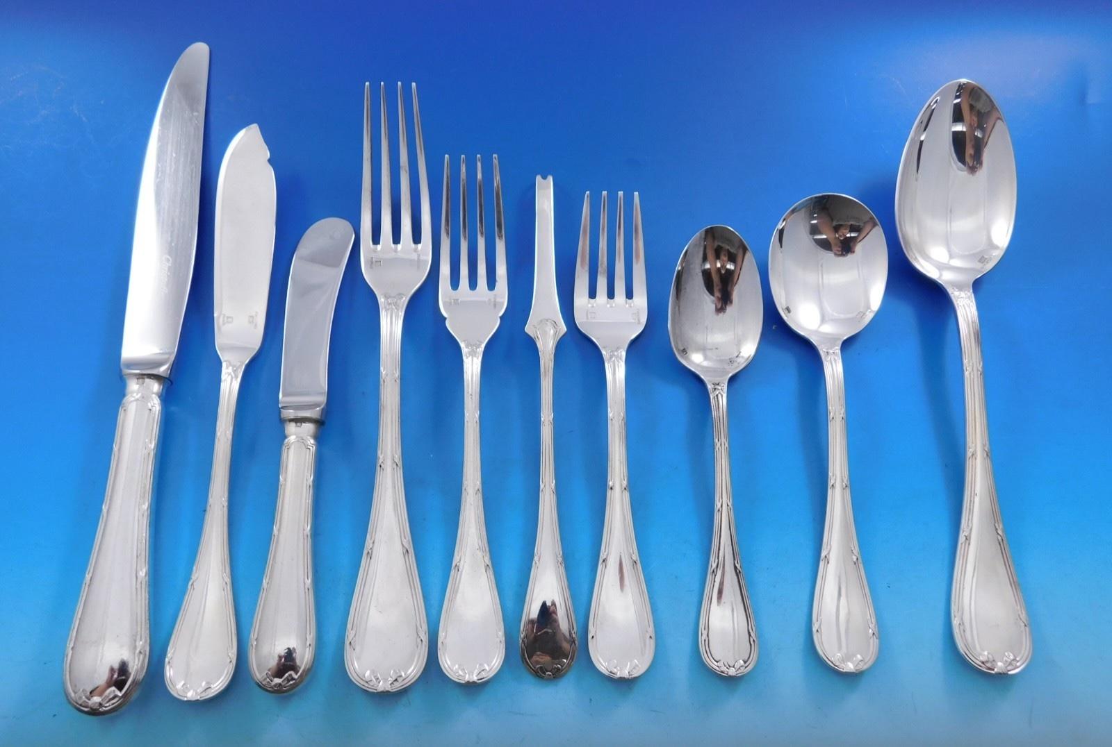 With a dedication to perfection and quality, Christofle flatware creations unite craftsmanship and modern technique, resulting in flatware to be handed down through generations. Created in 1907, Rubans is characterized by symmetrical ornamentation