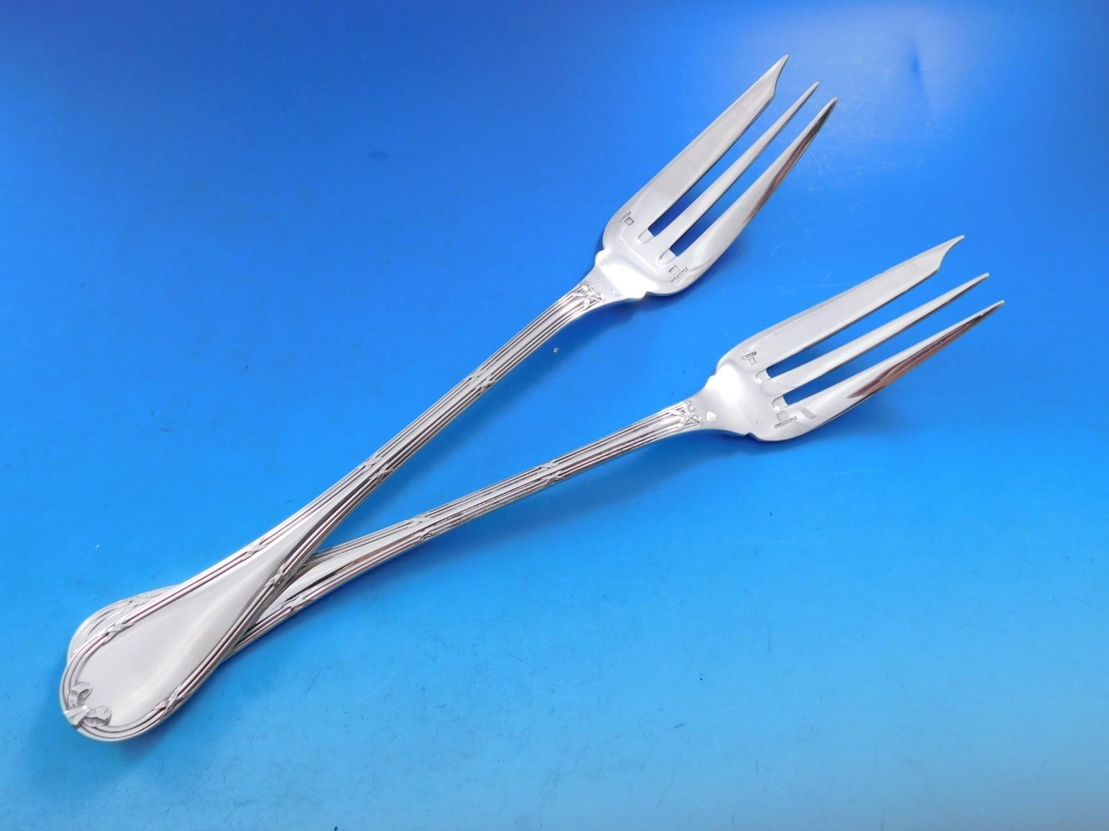 Rubans by Christofle Silverplate Flatware Service Set 363 pcs France Dinner Size In Excellent Condition For Sale In Big Bend, WI