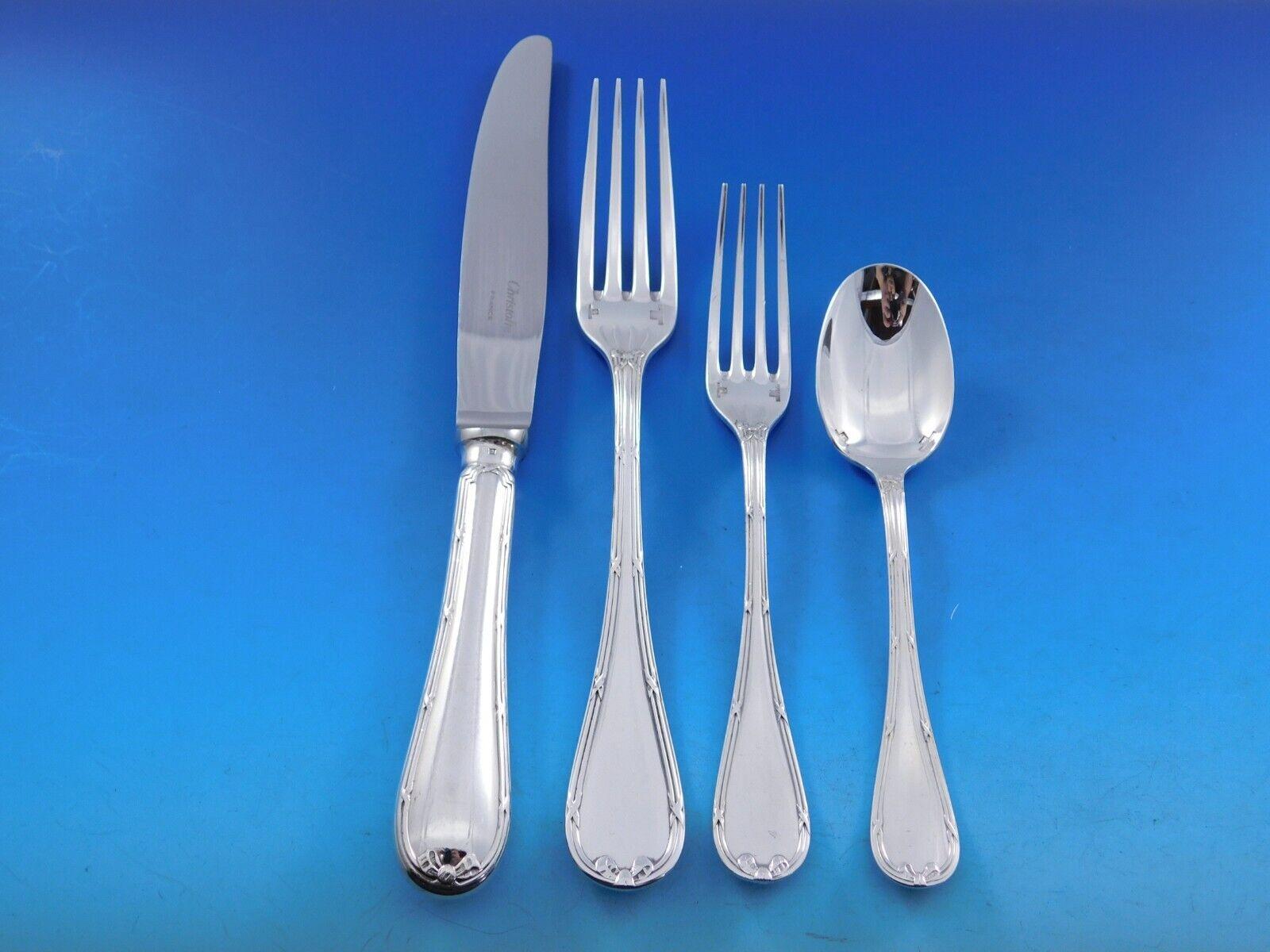 Français Rubans par Christofle, service de table en métal argenté, 51 pièces, France, taille dîner en vente