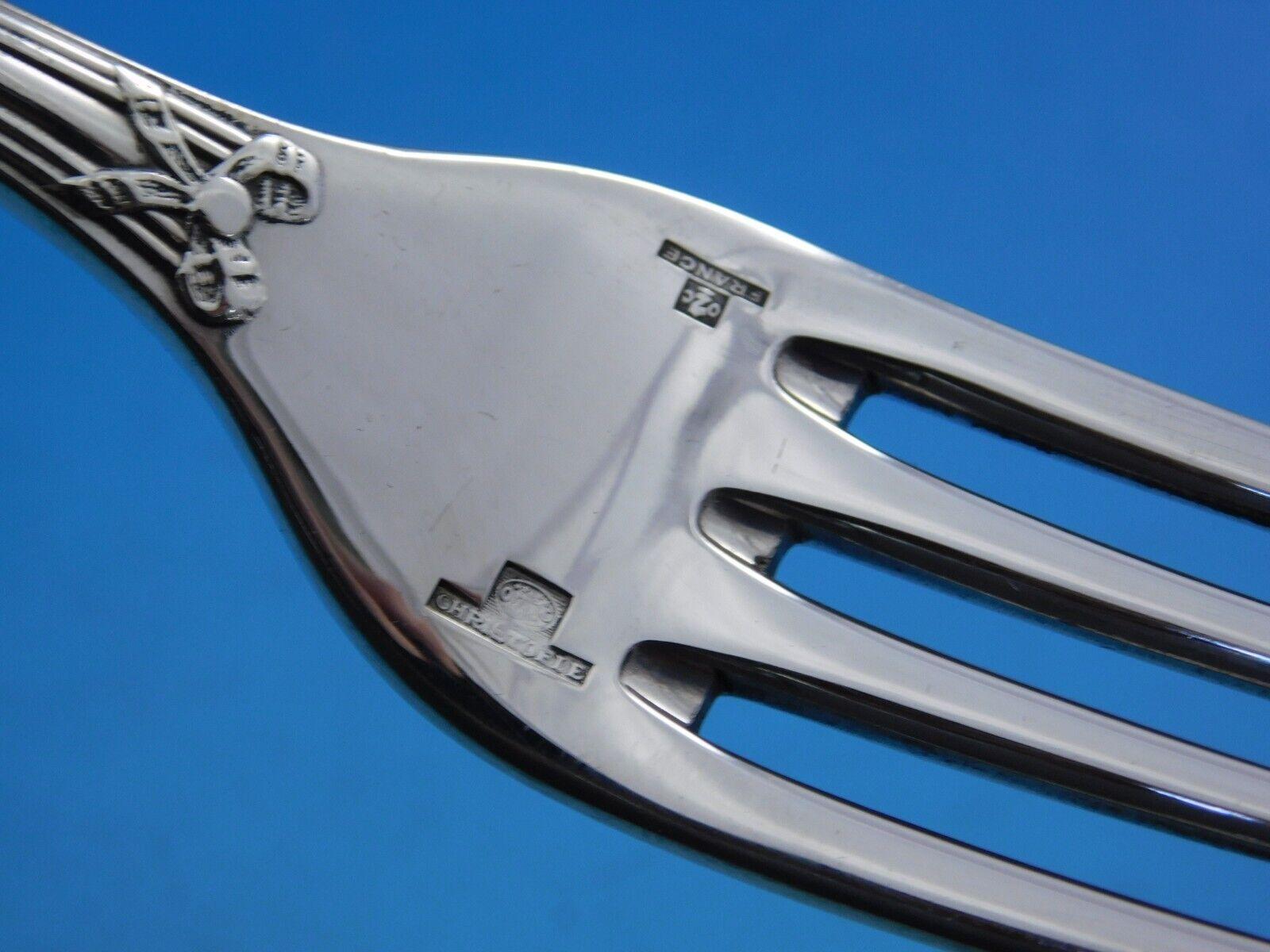 Plaqué argent Rubans par Christofle, service de table en métal argenté, 51 pièces, France, taille dîner en vente