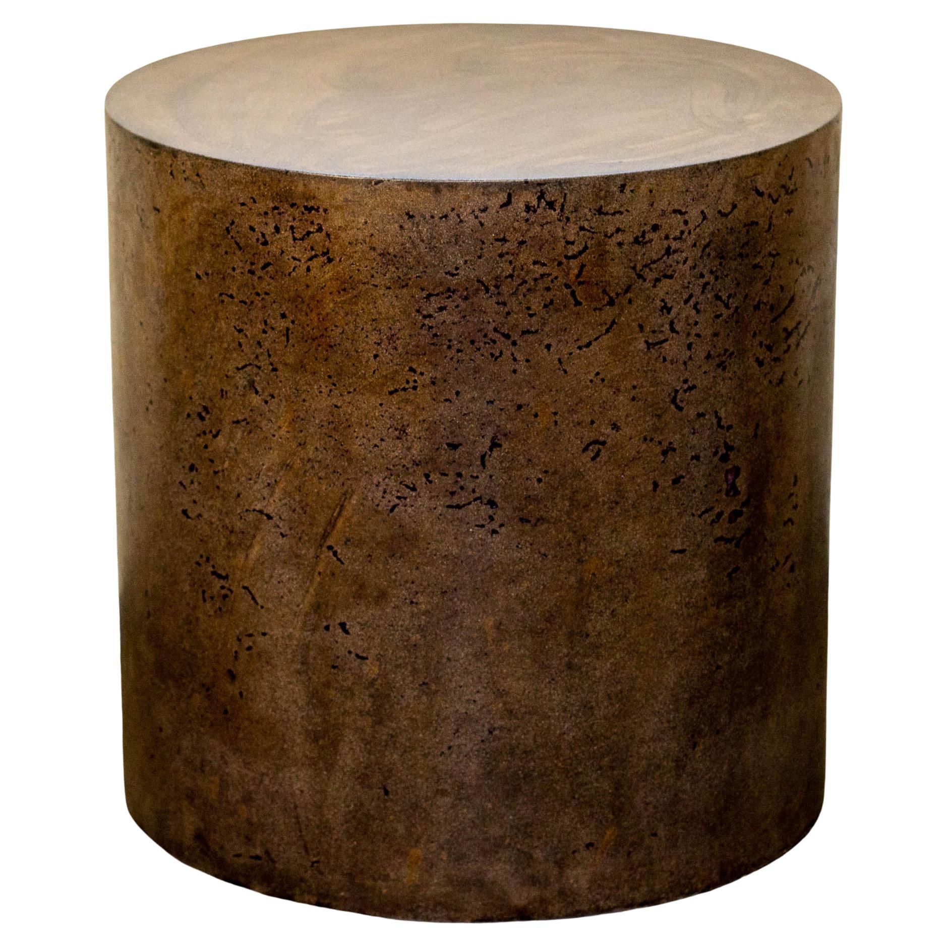 Concrete Cylinder, Rubbed Espresso by Dylan Myers  For Sale