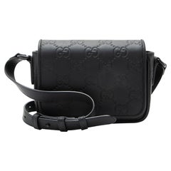 Rubber GG Effect Calfskin Mini Messenger