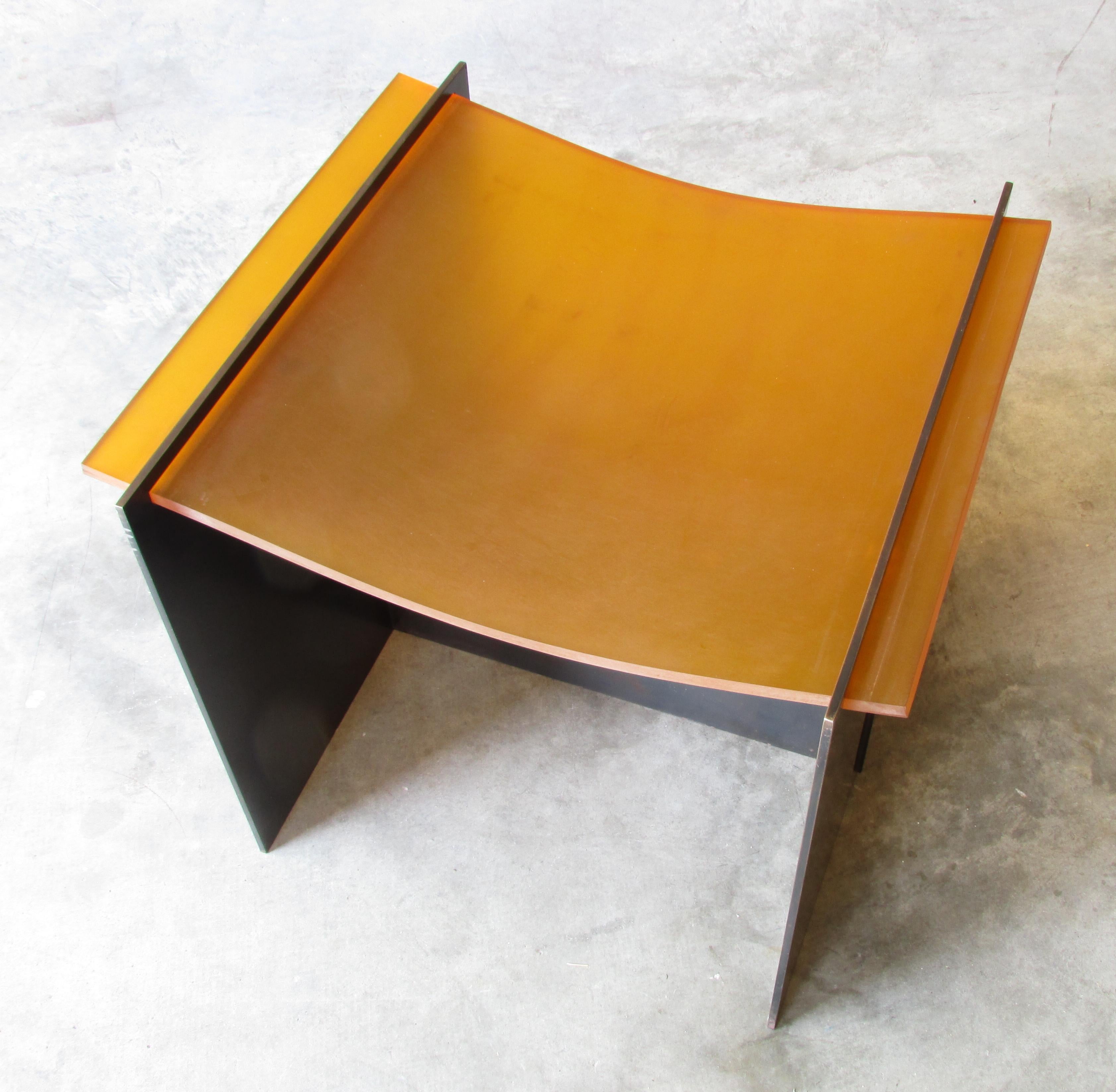 Blackened Rubber Seat Stool by Gulasso For Sale