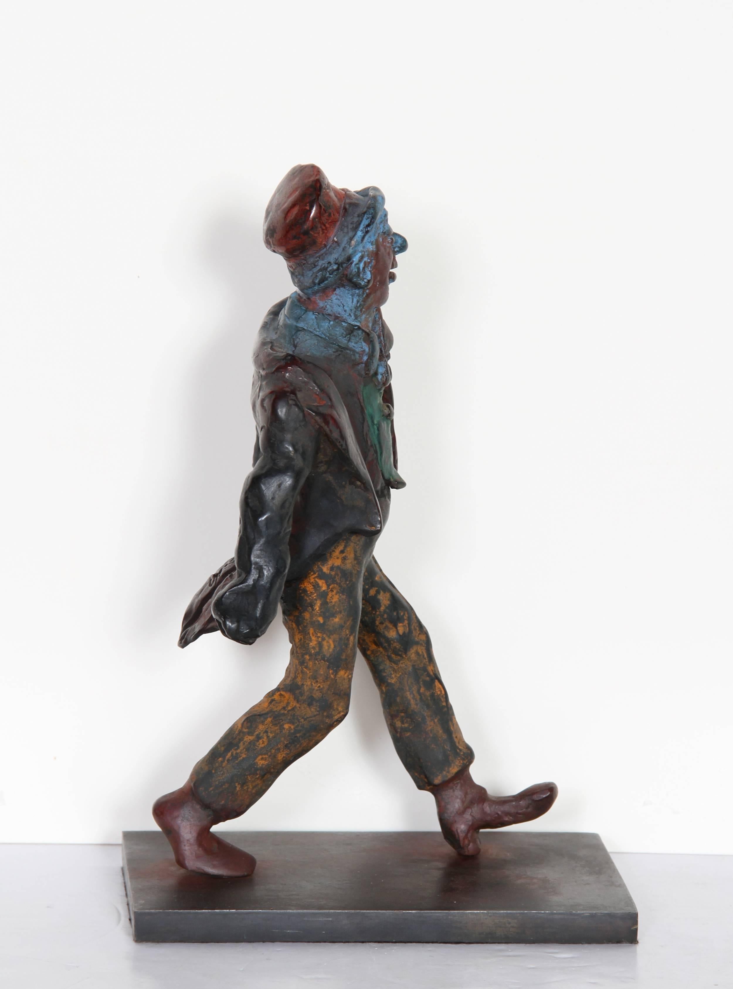 Artist: Rube Lucius Goldberg, American (1883 - 1970)
Title: Clown
Year: circa 1950
Medium: Bronze with patina, signature inscribed
Size: 12.25 in. x 3 in. x 6 in. (31.12 cm x 7.62 cm x 15.24 cm)