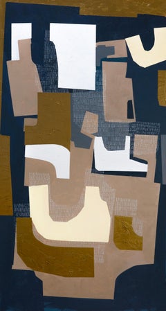 Alloy of Ages: Abstract Geometric Painting, Acrylic on Canvas, 2010s, New, 58x31