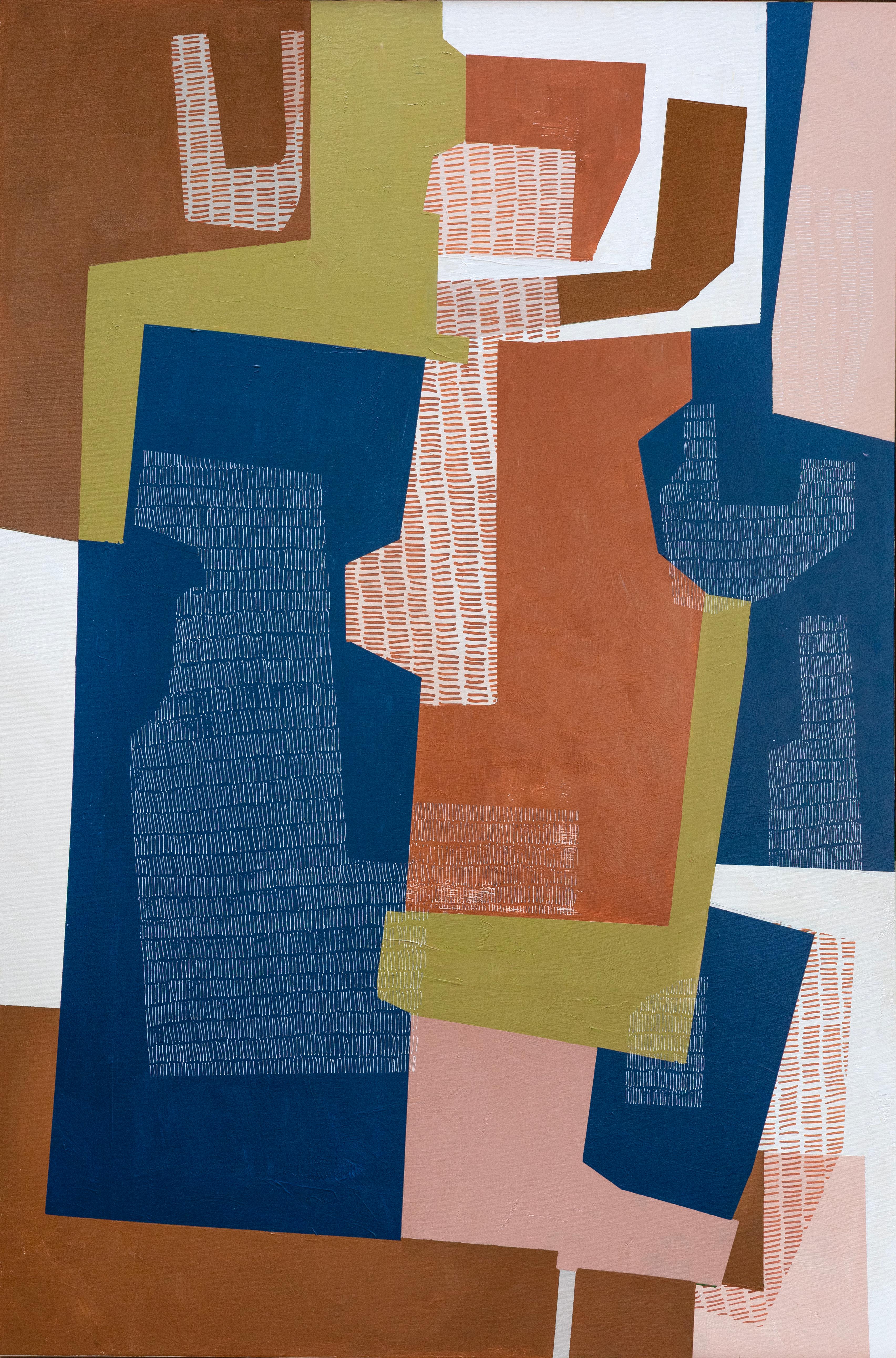 Flux: Abstract Geometric Painting, Acrylic on Canvas, 2010s, New, 60x40