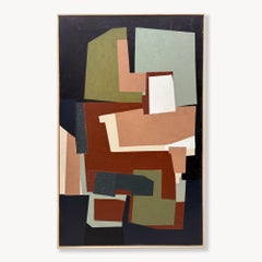 Rata: Abstract Geometric Painting, Acrylic on Canvas, 2010s, New, 60x36