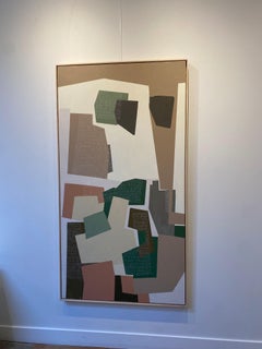 Untitled I: Abstract Geometric Painting, Acrylic on Canvas, 2010s, New, 76x40