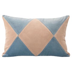 Rubelita II Blue & Cappuccino Velvet Deluxe Handmade Decorative Cushion