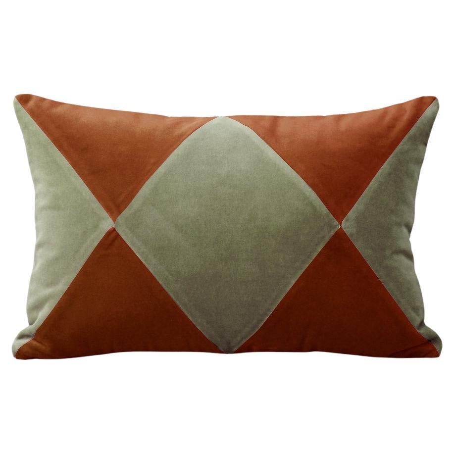 Rubelita II Brown & Dry Green Velvet Deluxe Handmade Dekorative Kissen