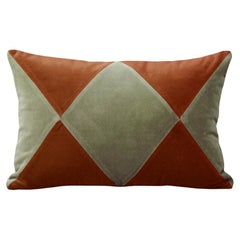 Rubelita II Brown & Dry Green Velvet Deluxe Handmade Dekorative Kissen