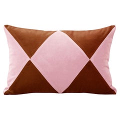 Rubelita II Brown & Pink Velvet Deluxe Handmade Decorative Cushion