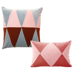 RUBELITA Rosa - Set de 2 Almohadas Decorativas de Terciopelo de Lujo Hechas a Mano