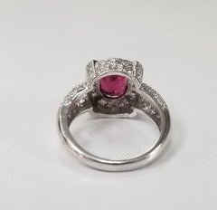 Ring mit Rubelit, Turmalin und Diamant