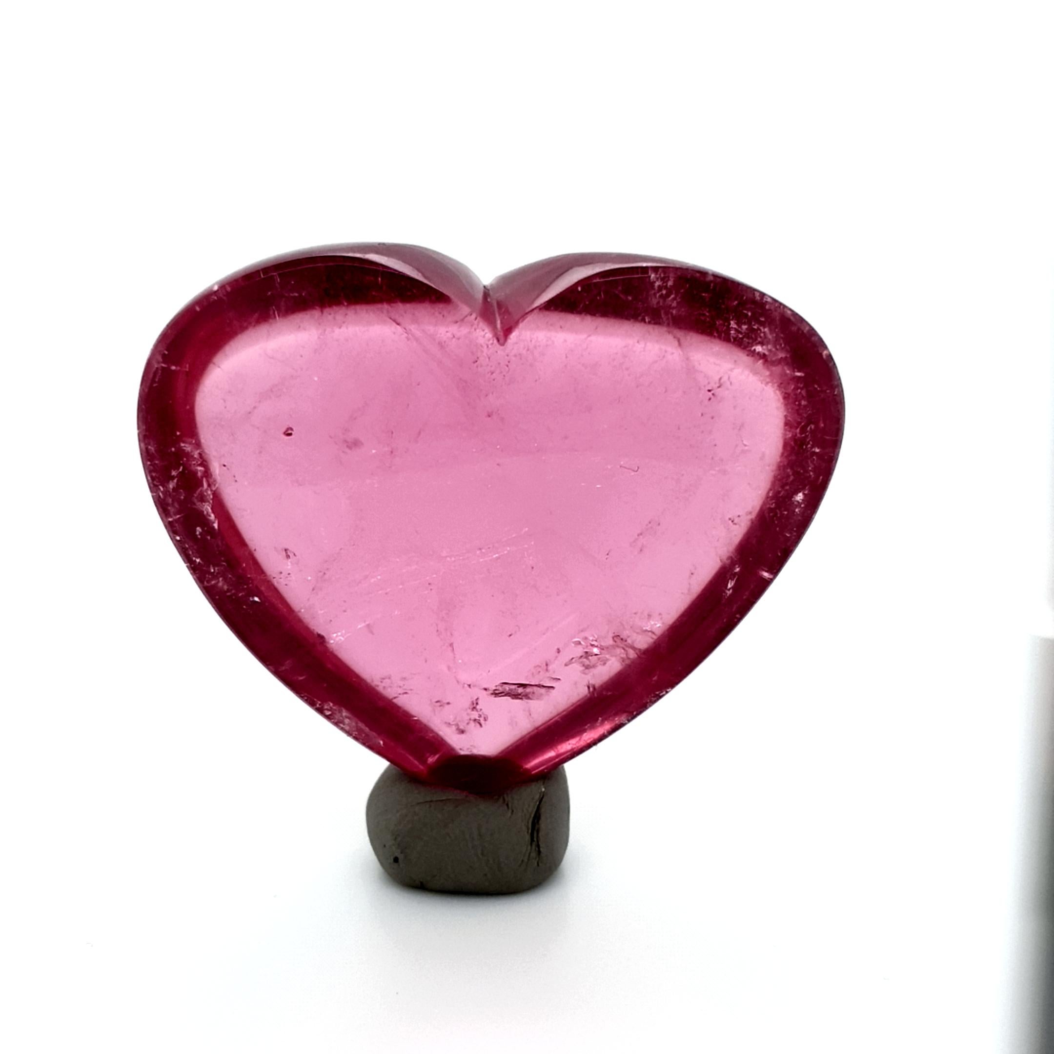 Arts and Crafts Rubelite Red Tourmaline Heart !Big Size! 257 Cts For Sale