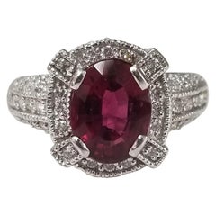 Ring mit Rubelit, Turmalin und Diamant