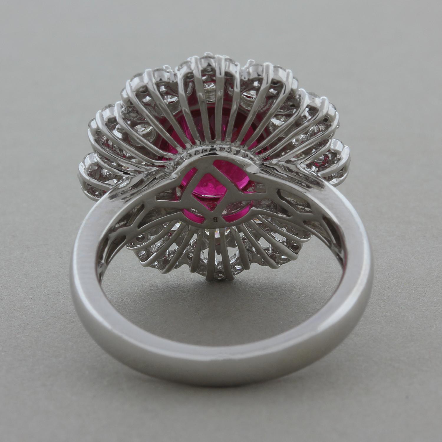 Rubelite Tourmaline Diamond Gold Ring In New Condition For Sale In Beverly Hills, CA