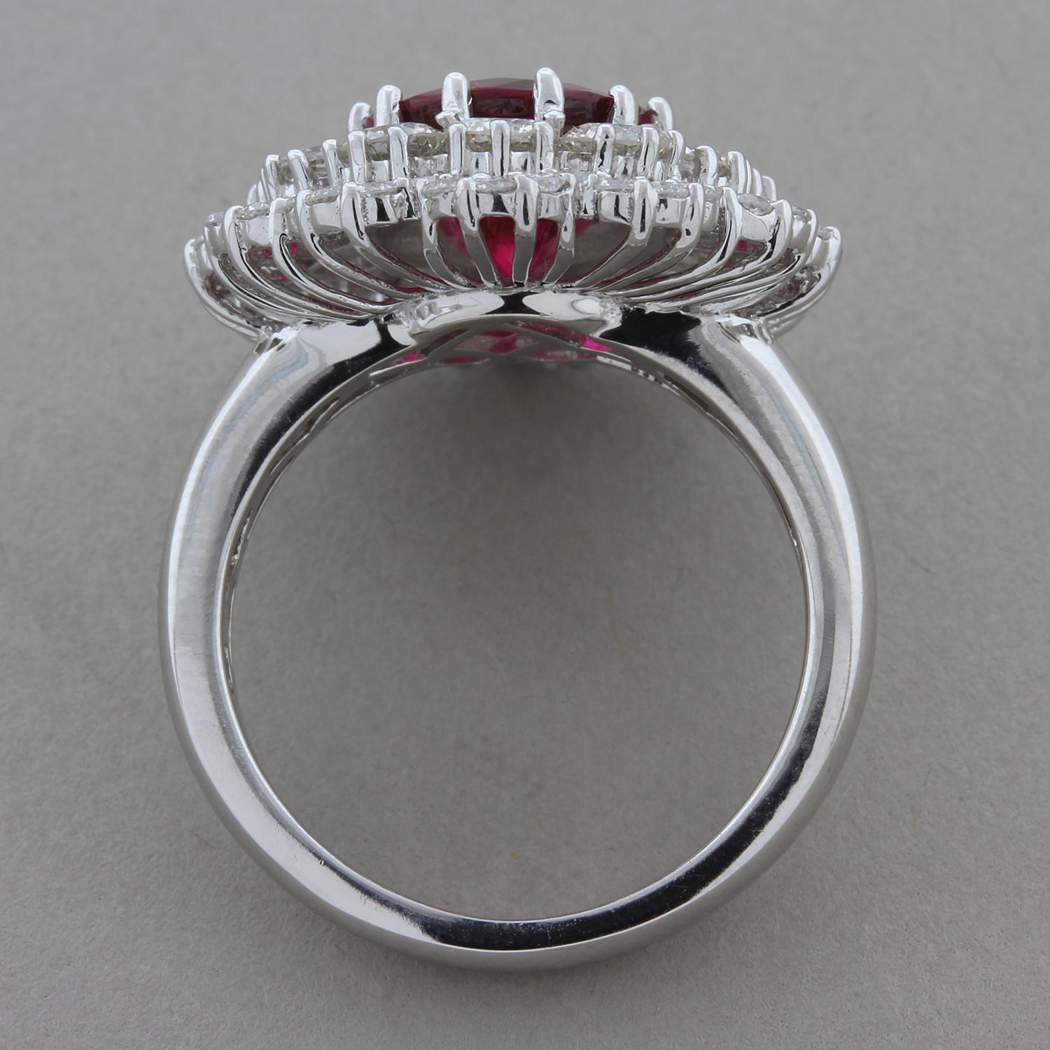 Women's Rubelite Tourmaline Diamond Gold Ring For Sale