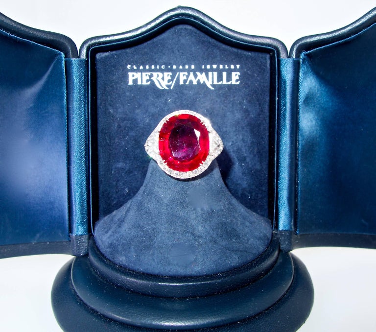 Rubelite Diamond Platinum Ring at 1stDibs