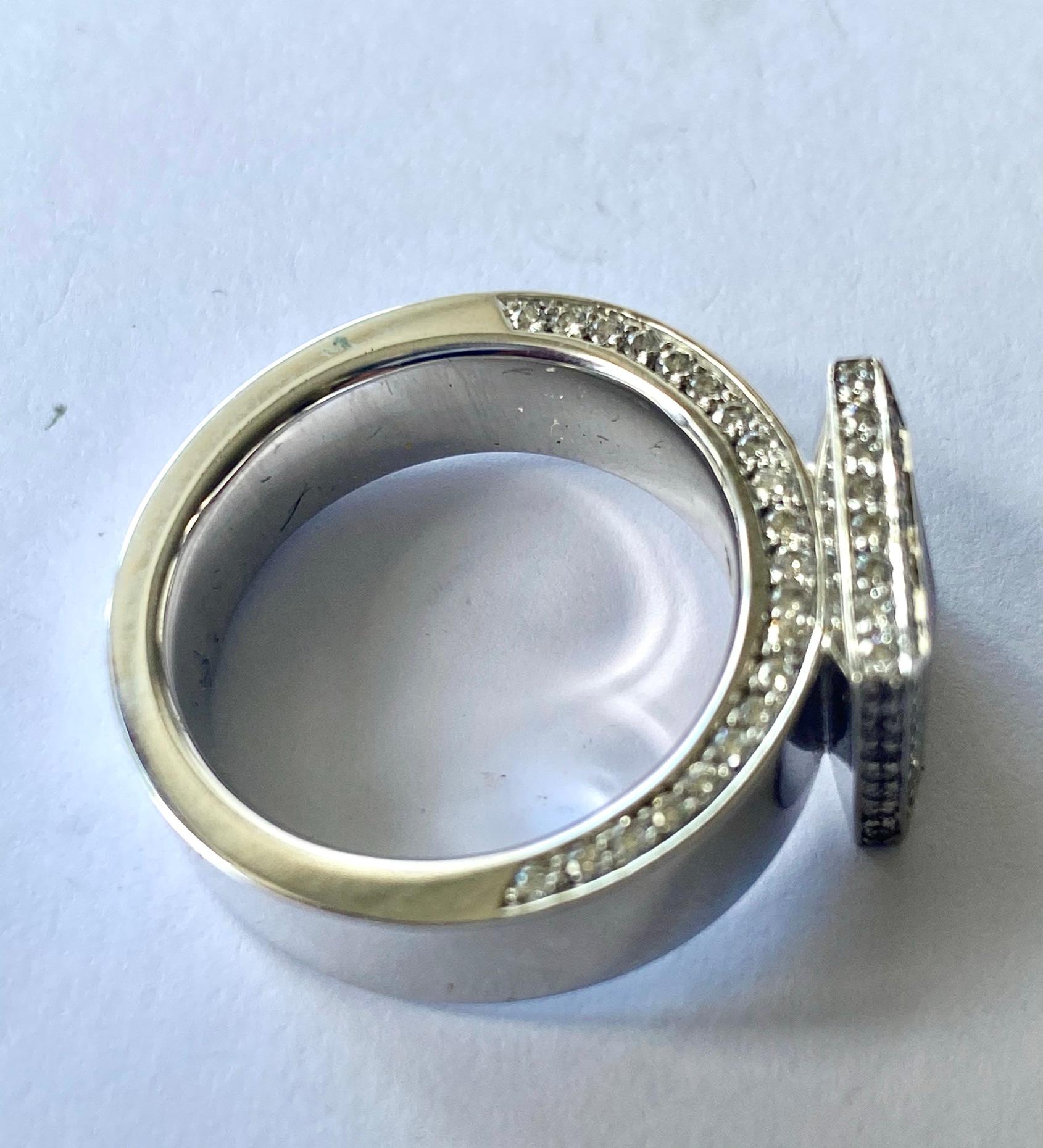 Rubelliete and Diamond White Gold Ring For Sale 1