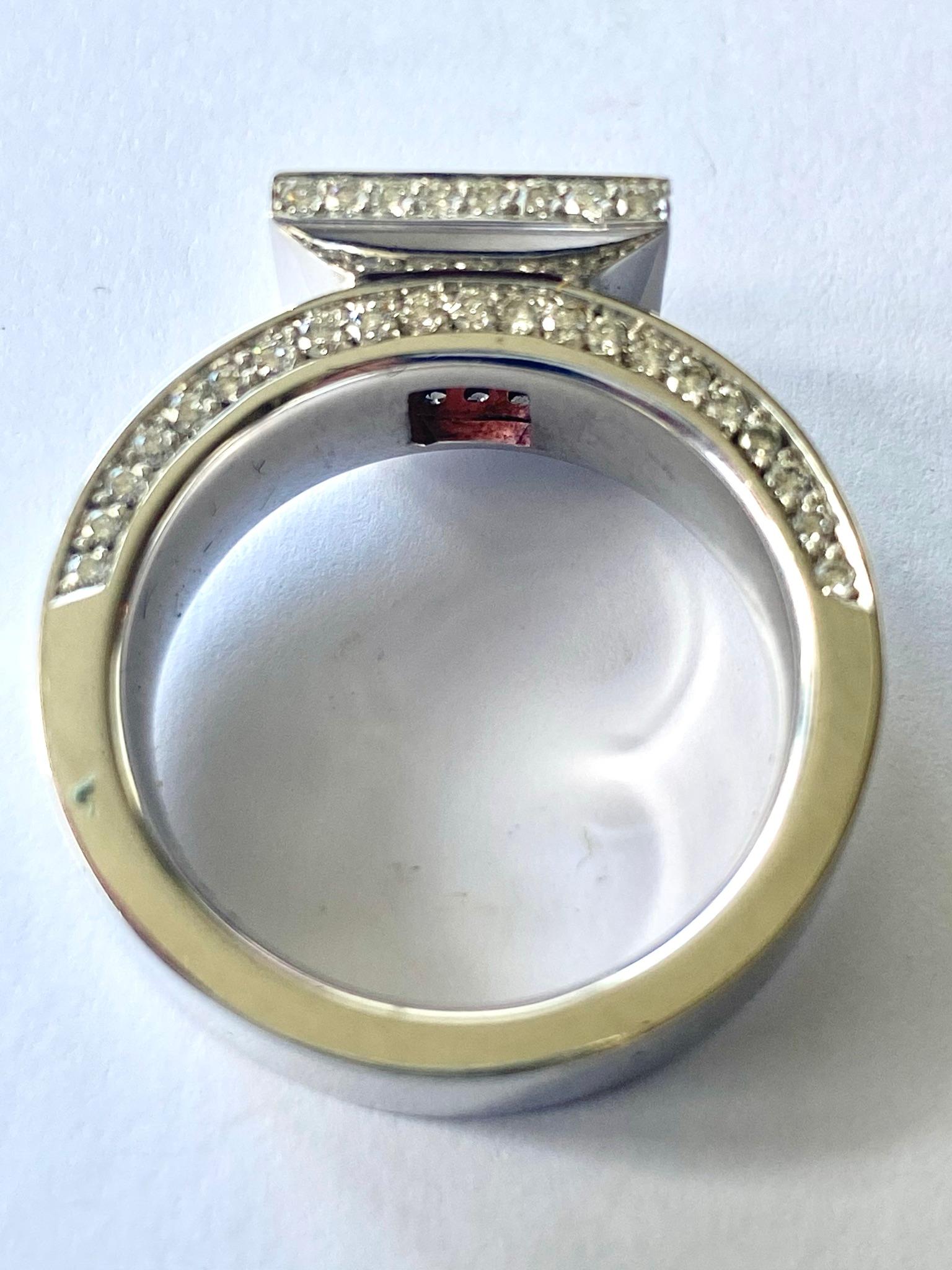 Rubelliete and Diamond White Gold Ring For Sale 2