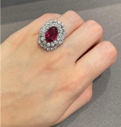 Rubellite and Diamond Cocktail Ring