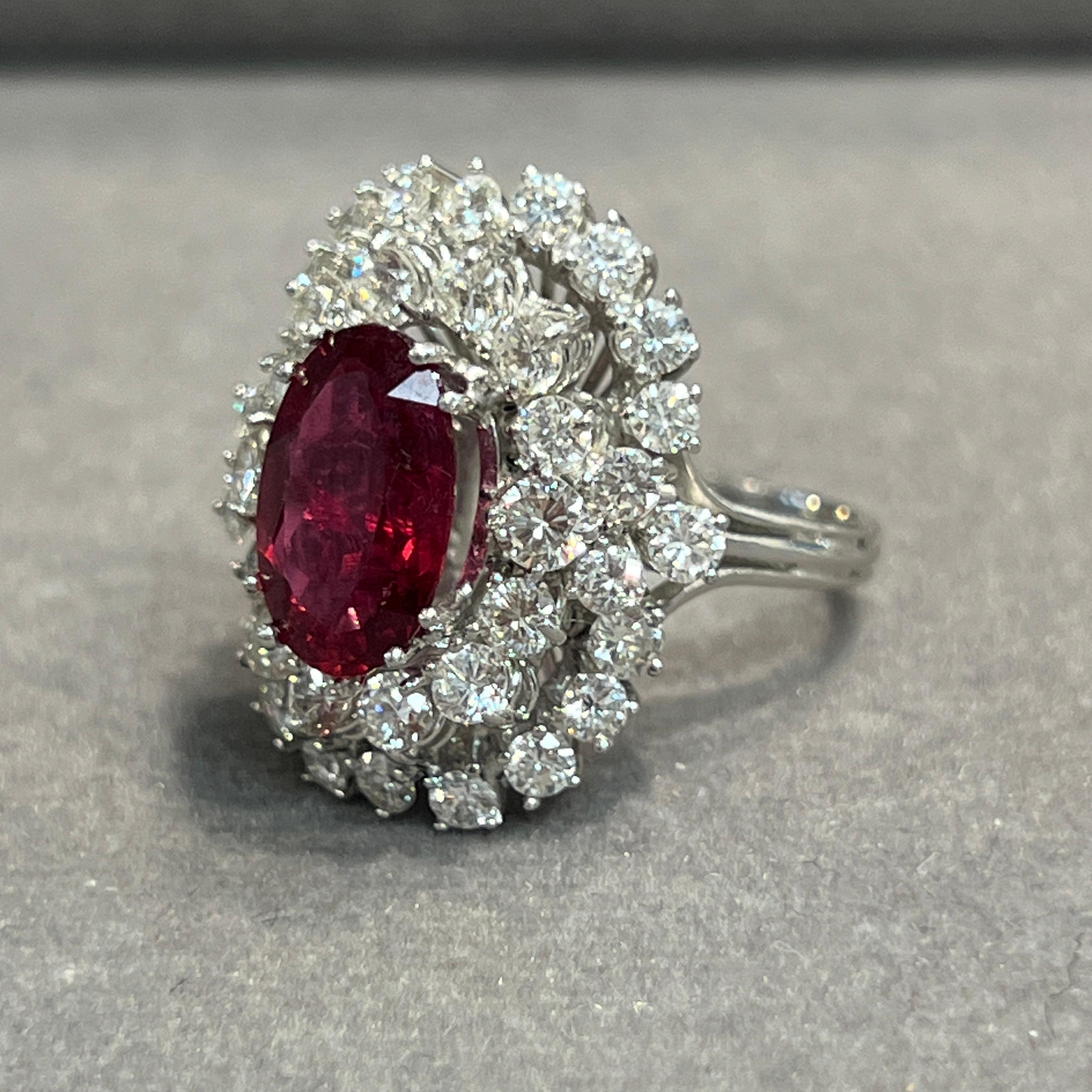 Rubellite and Diamond Cocktail Ring For Sale 3