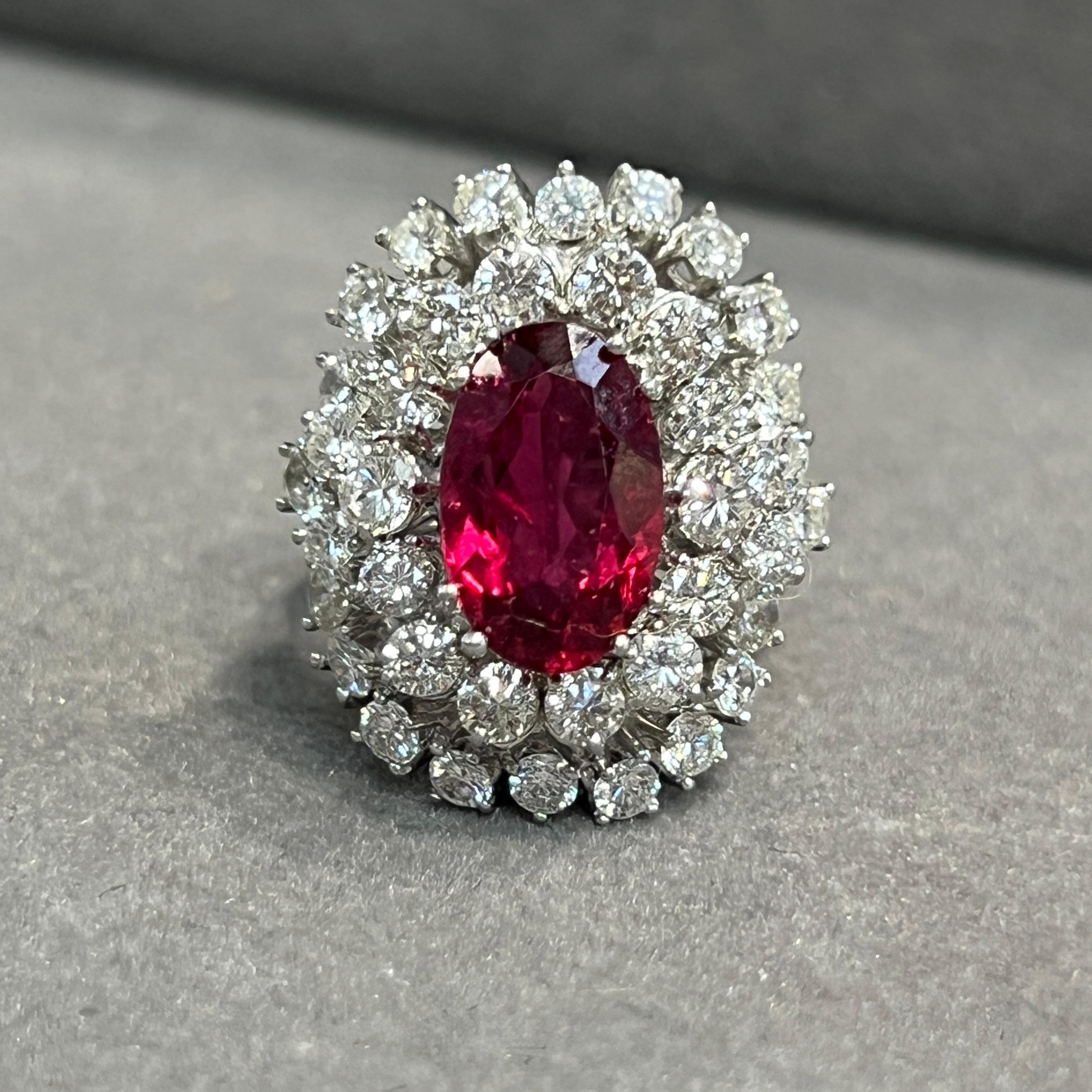 Rubellite and Diamond Cocktail Ring For Sale 4