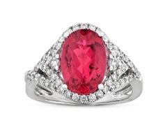Rubellite and Diamond Ring, 3.17 Carat