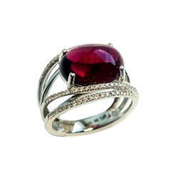 Rubellite 6.43 Carats and Diamond Ring Rubellite 6.43 Carats and Diamond Ring