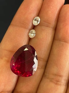 Rubellite and Diamond Slider Pendant in 18k White Gold