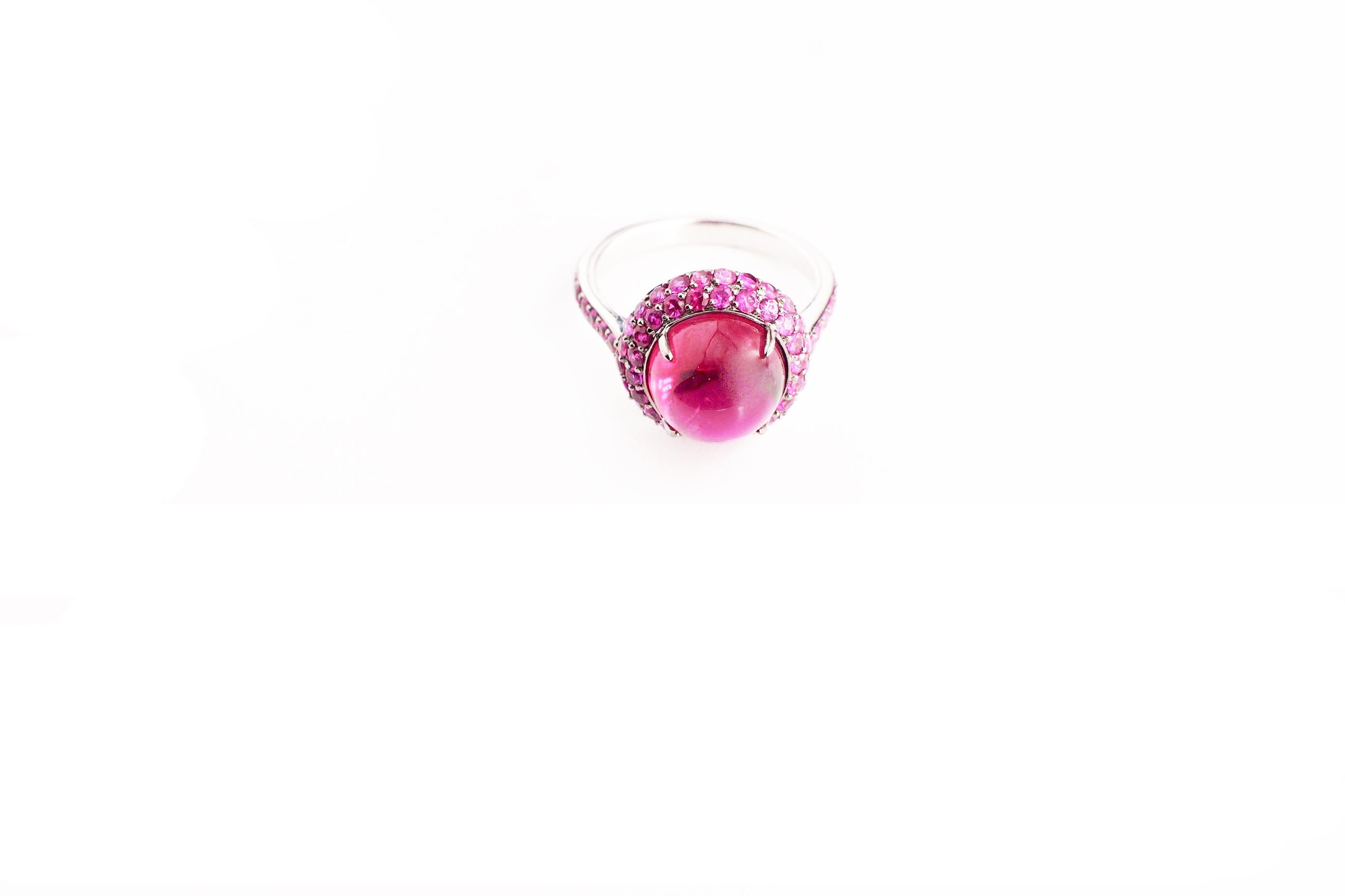 Women's Sharon Khazzam Rubellite and Pink Sapphire Jilly Ring For Sale