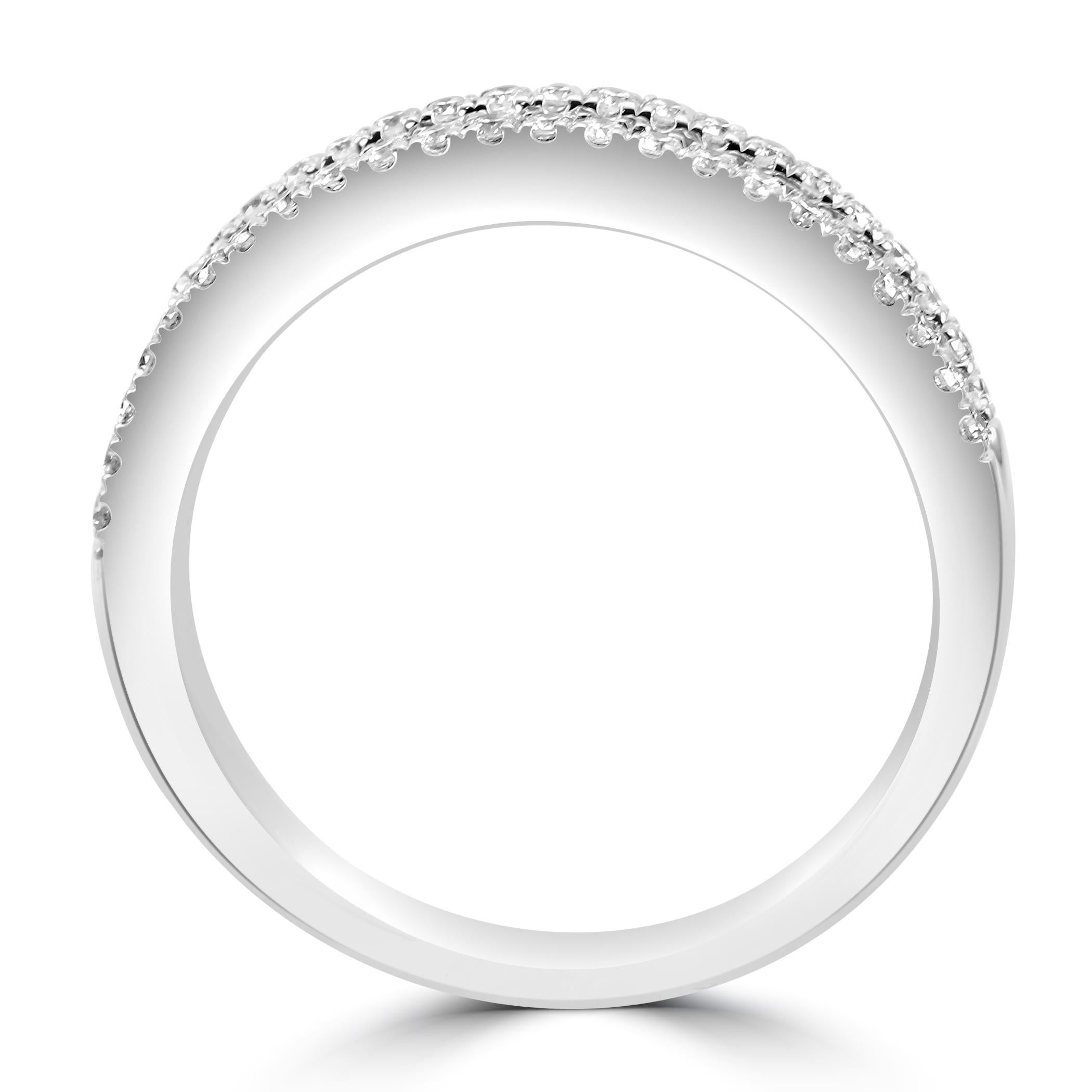 Bague d'éternité en or blanc 14 carats à trois rangées de rubellites, baguettes et diamants ronds Unisexe en vente