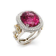Rubellite Diamond Butterfly Ring