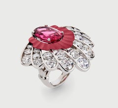 Rubellite & Diamond Ring