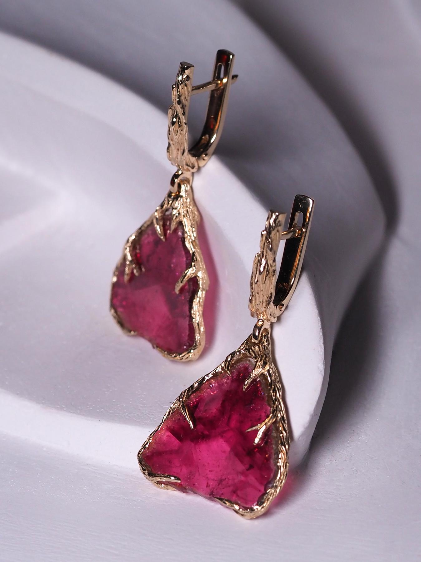 red tourmaline earrings
