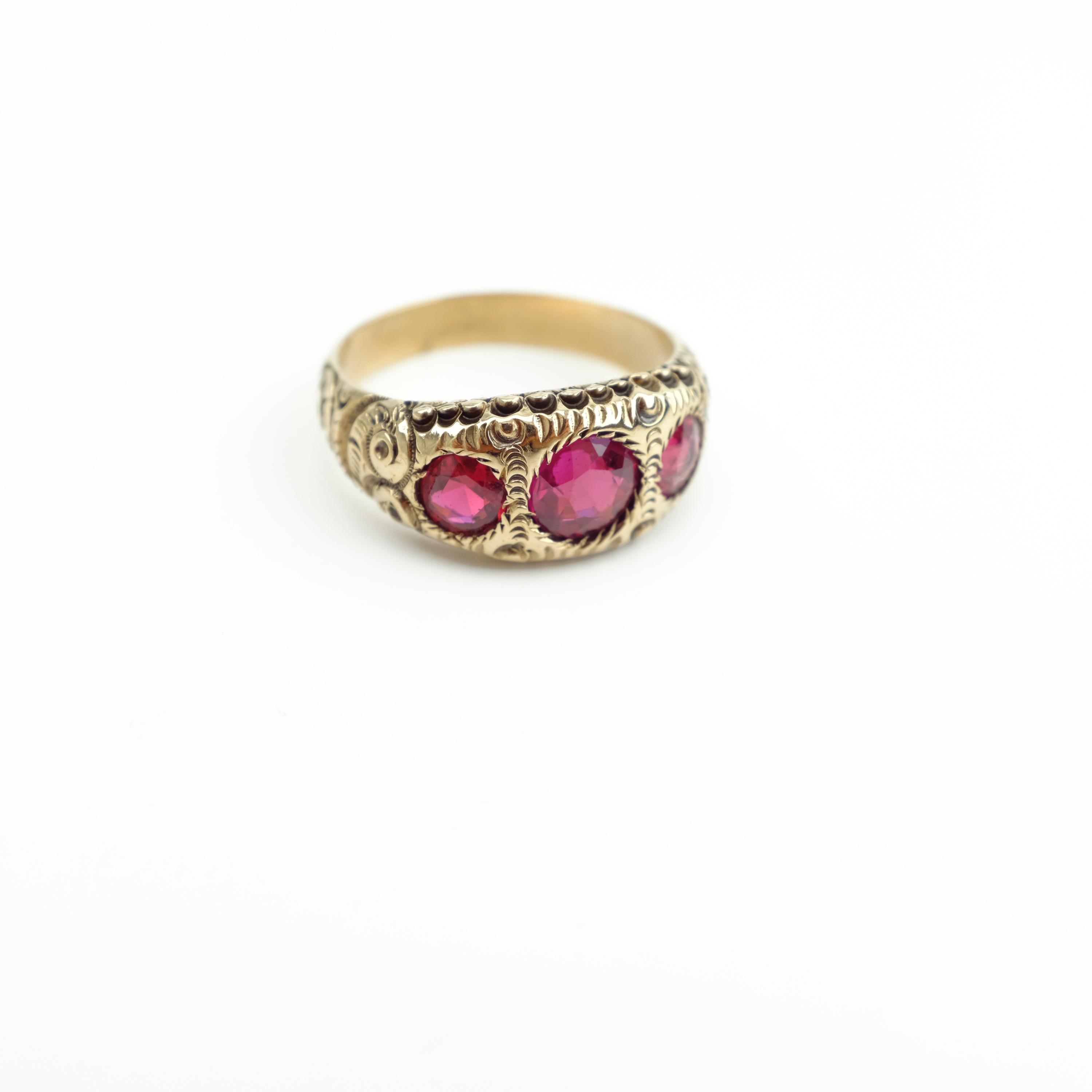 Rubellite Ring for Men from Victorian Era 3