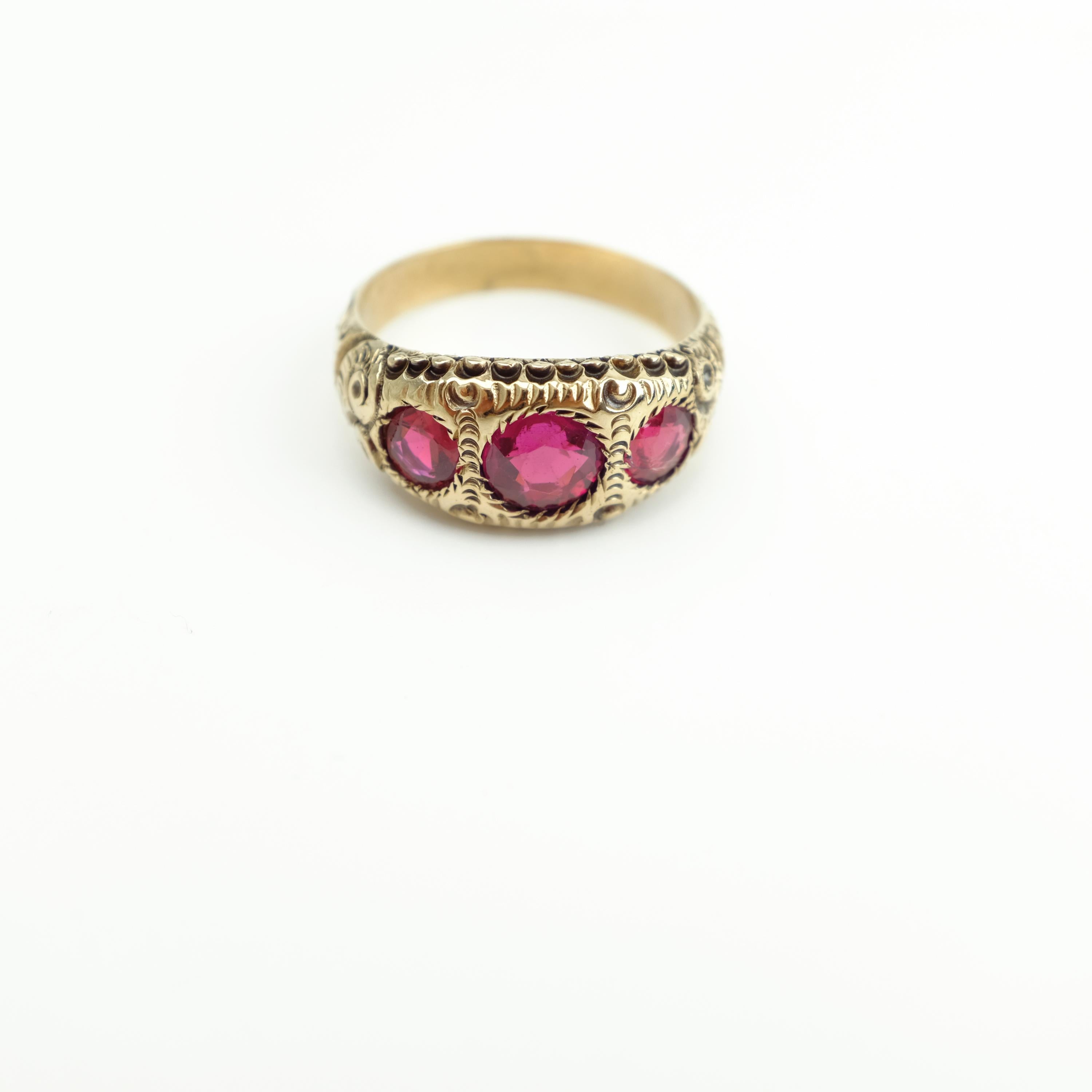 Rubellite Ring for Men from Victorian Era 4