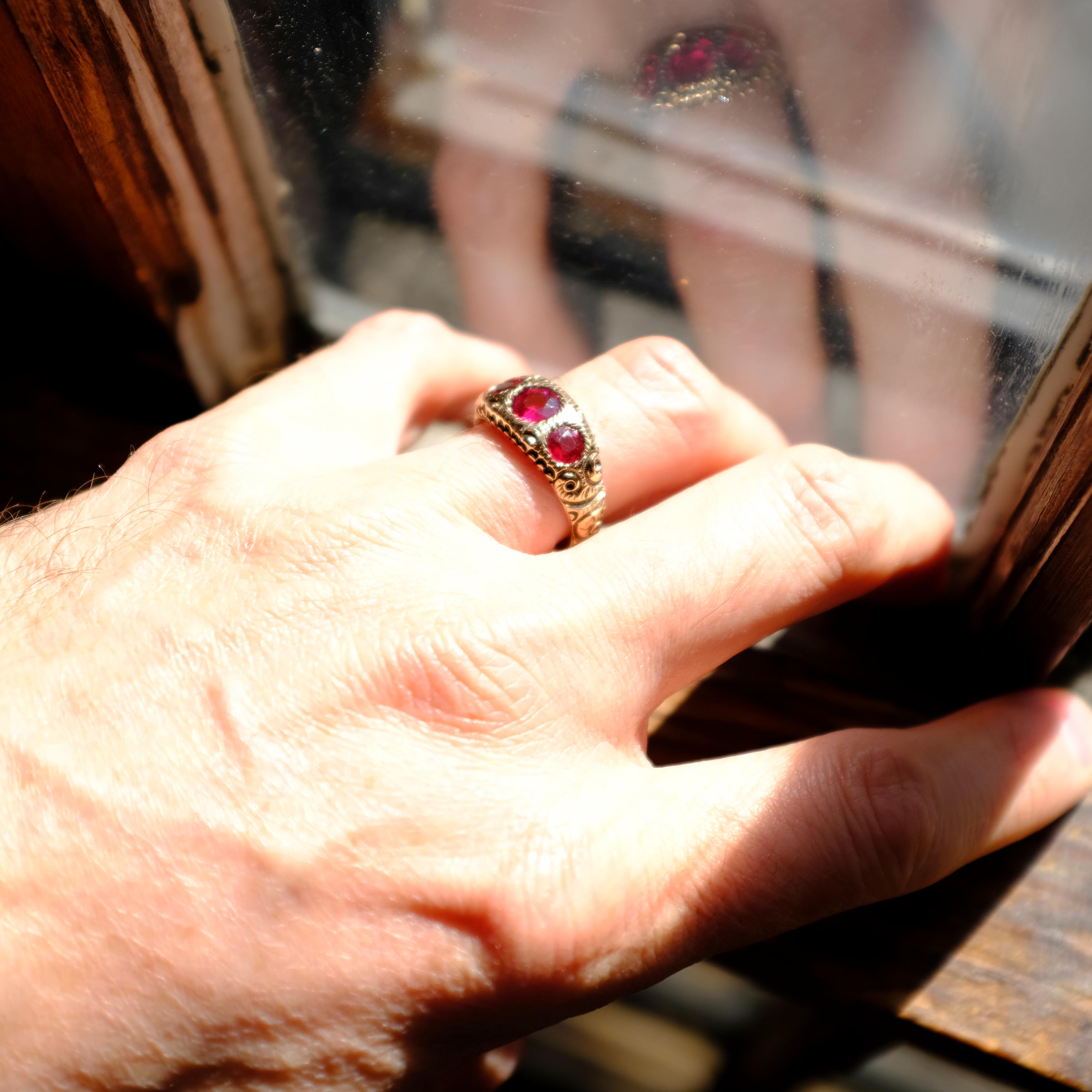 Rubellite Ring for Men from Victorian Era 5