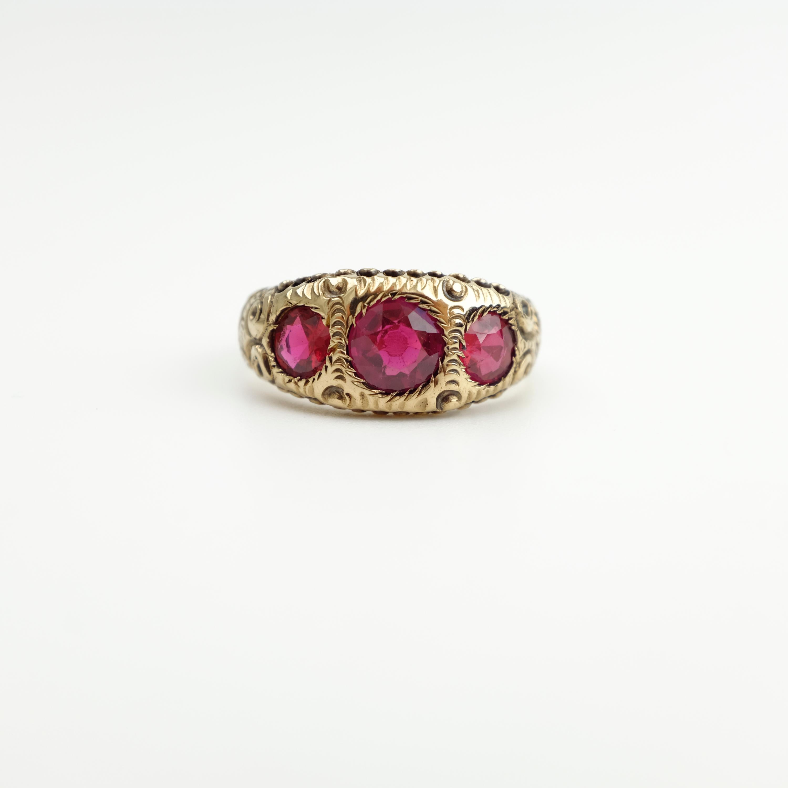 Rubellite Ring for Men from Victorian Era In Good Condition In Southbury, CT