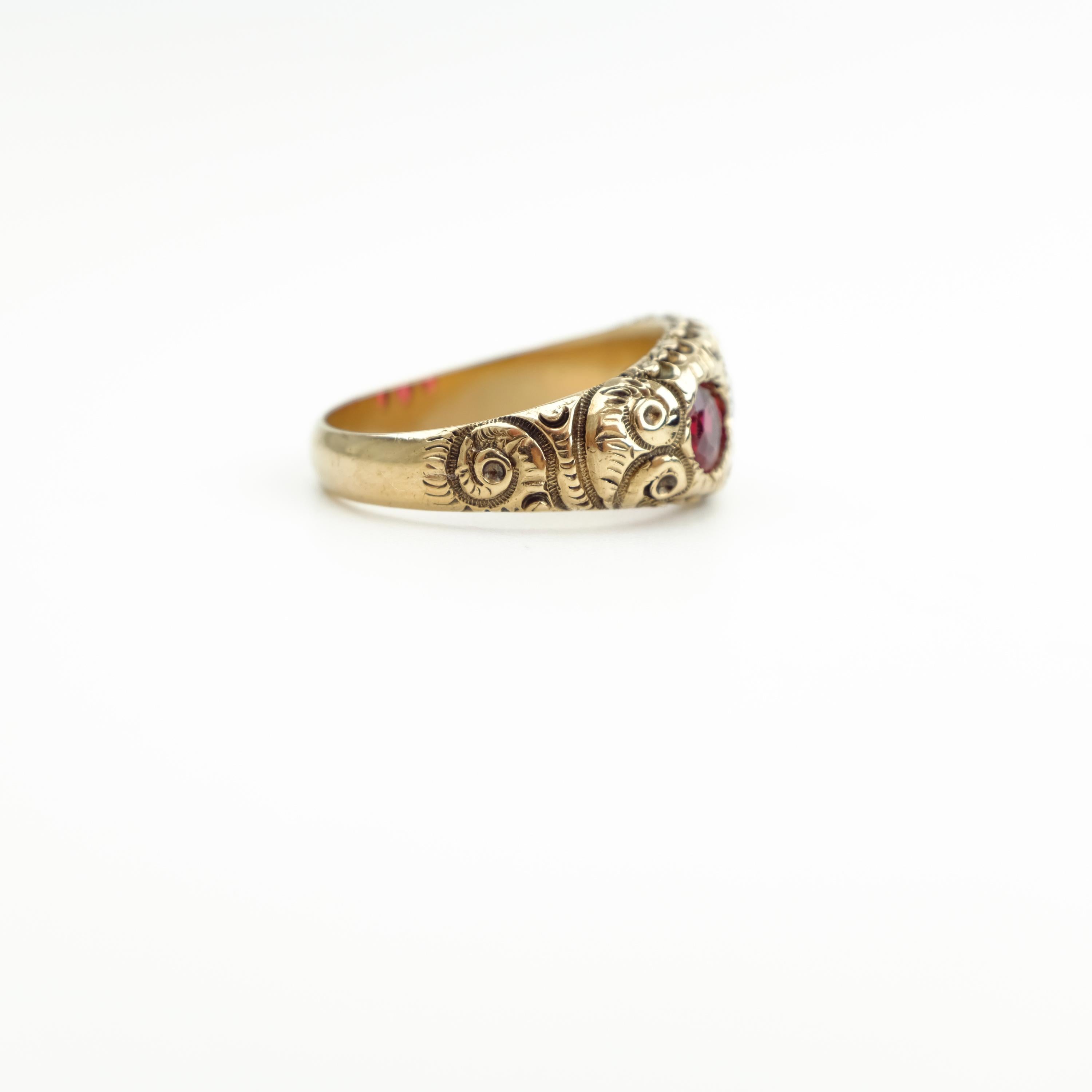 Rubellite Ring for Men from Victorian Era 1