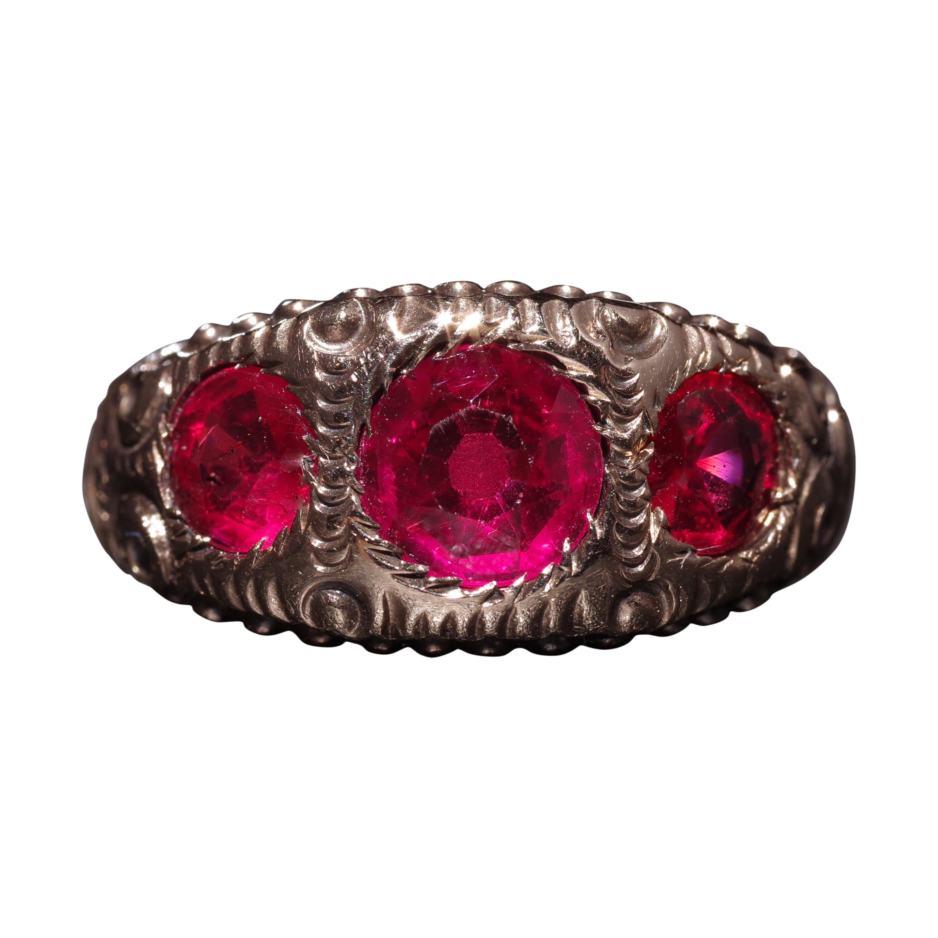 Rubellite Ring for Men from Victorian Era