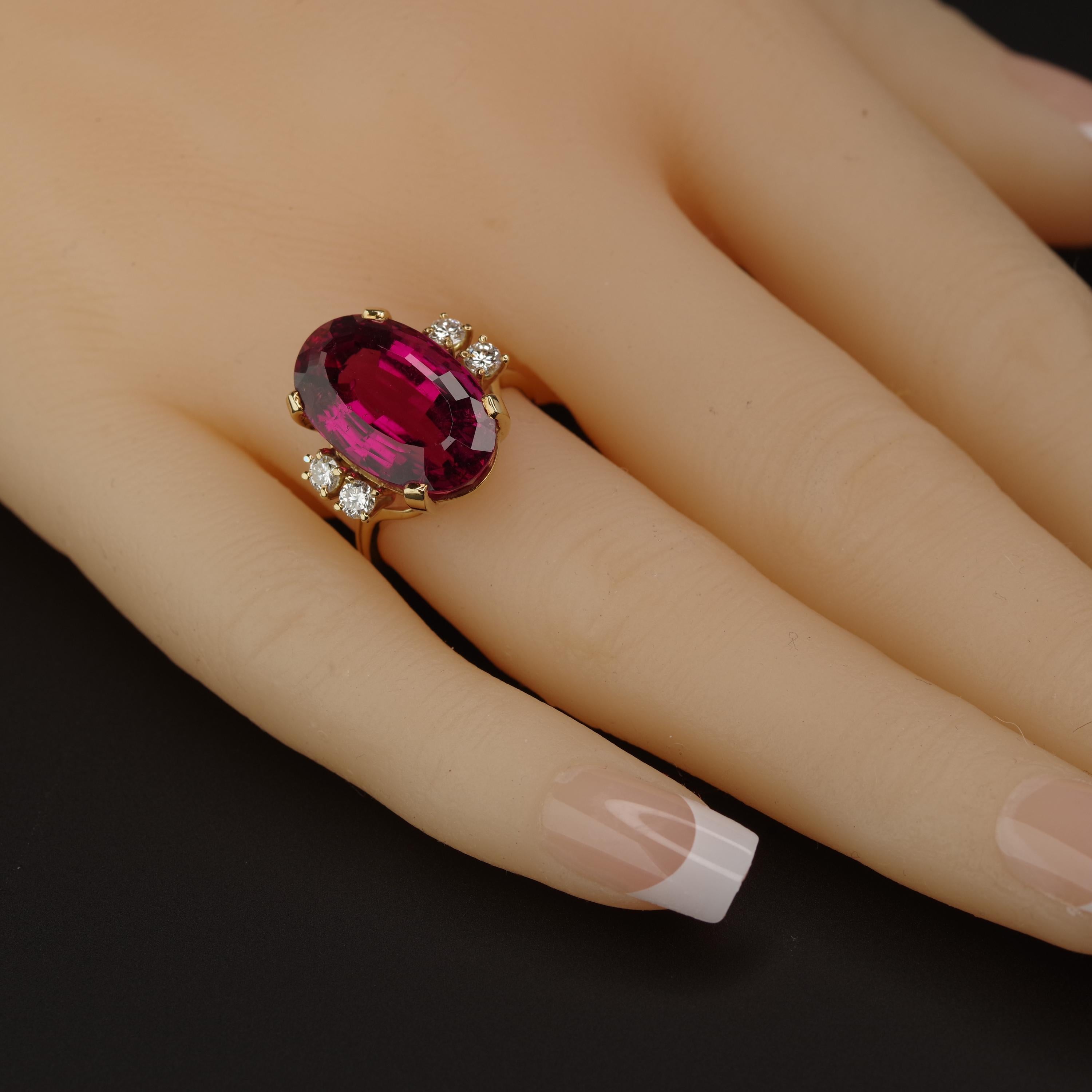 Rubellite Tourmaline and Diamond Ring Classic Elegance by Amsterdam Sauer 2