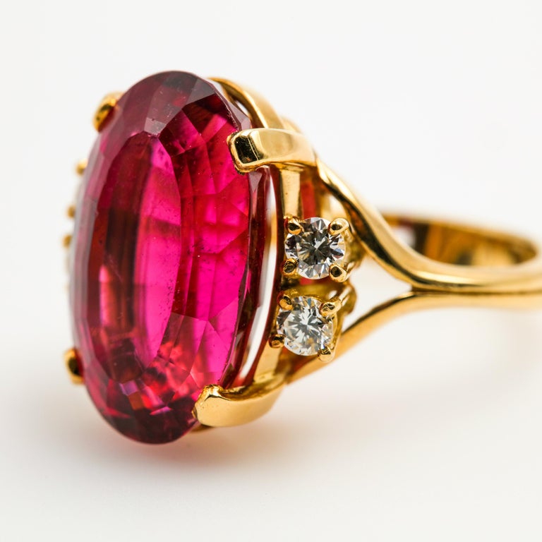 Rubellite Tourmaline and Diamond Ring Classic Elegance by Amsterdam