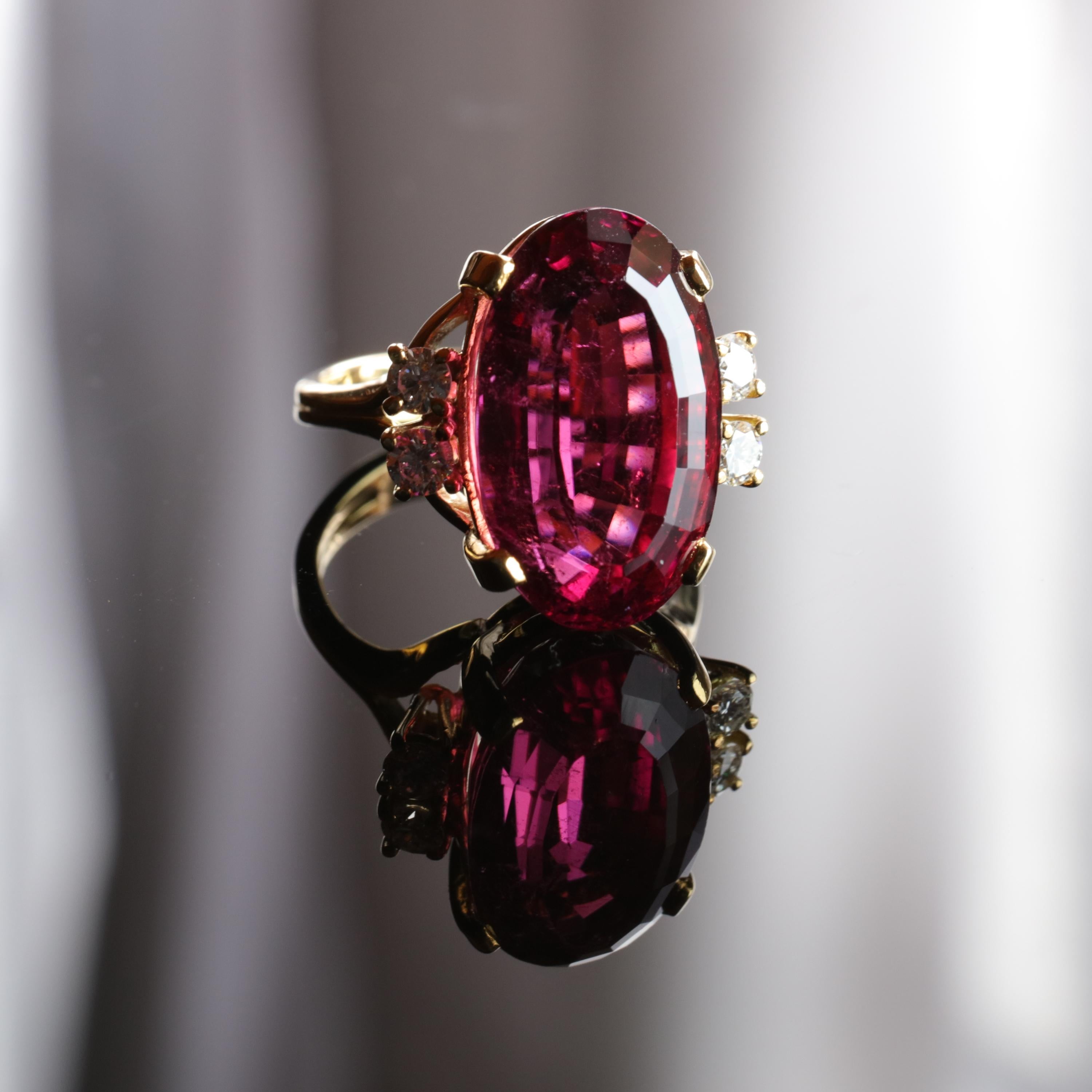 Rubellite Tourmaline and Diamond Ring Classic Elegance by Amsterdam Sauer 5