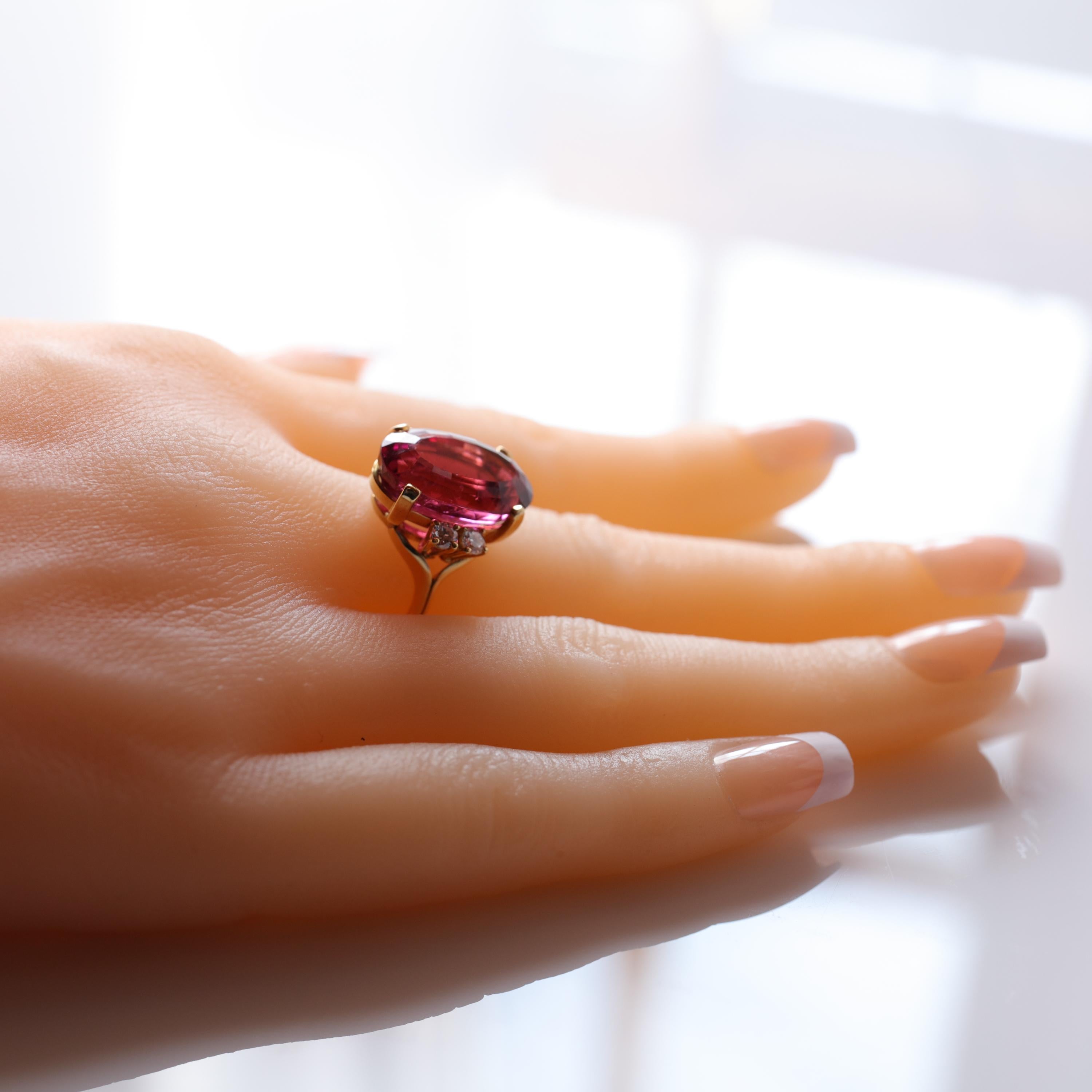 Rubellite Tourmaline and Diamond Ring Classic Elegance by Amsterdam Sauer 7