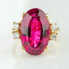 Rubellite Tourmaline and Diamond Ring Classic Elegance by Amsterdam Sauer