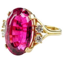 Rubellite Tourmaline and Diamond Ring Classic Elegance by Amsterdam Sauer